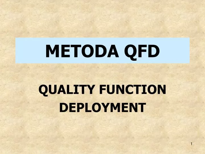 metoda qfd