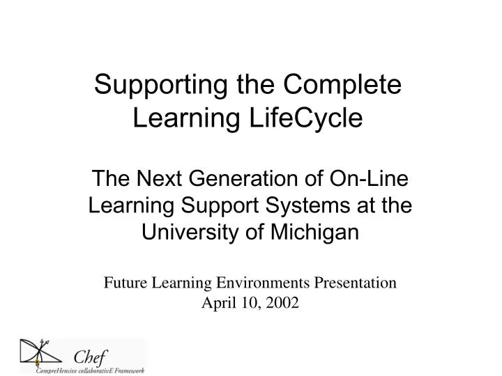 supporting the complete learning lifecycle