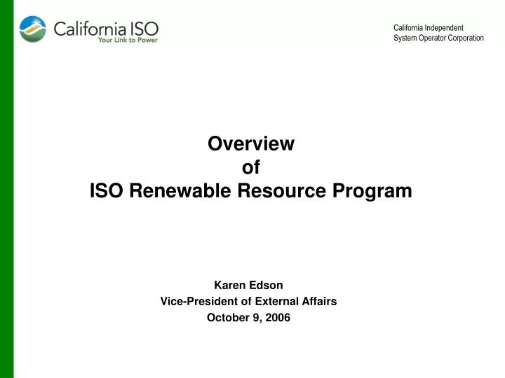overview of iso renewable resource program