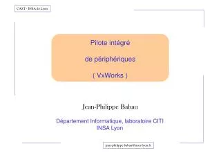 pilote int gr de p riph riques vxworks