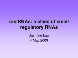 rasiRNAs: a class of small regulatory RNAs