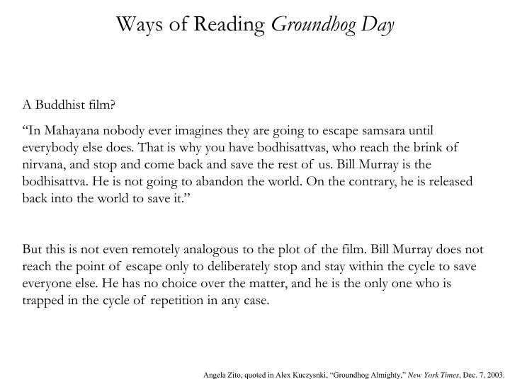 ways of reading groundhog day