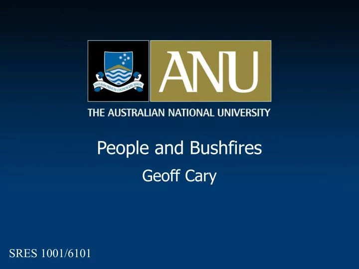 people and bushfires geoff cary