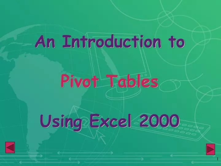 an introduction to pivot tables using excel 2000