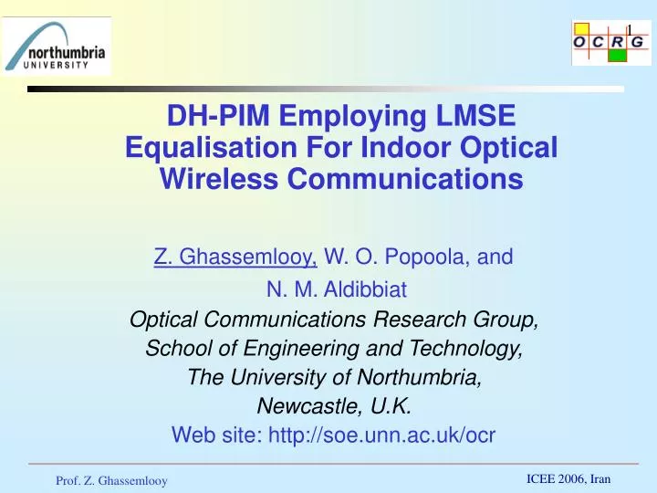 dh pim employing lmse equalisation for indoor optical wireless communications