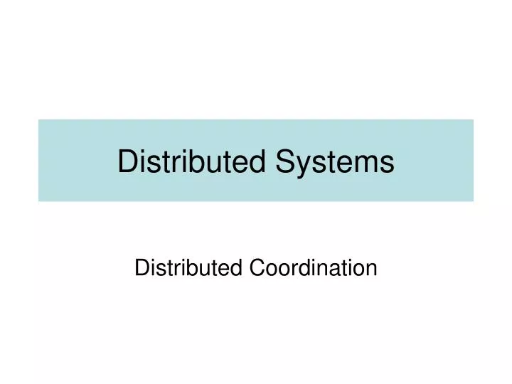distributed coordination