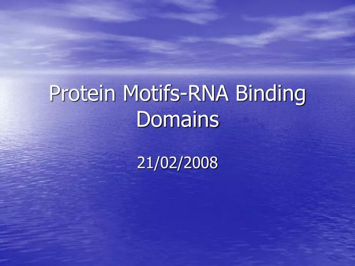 protein motifs rna binding domains