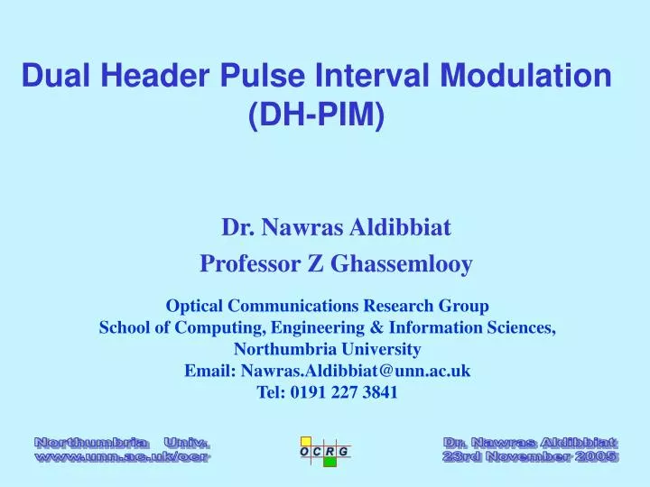 dual header pulse interval modulation dh pim