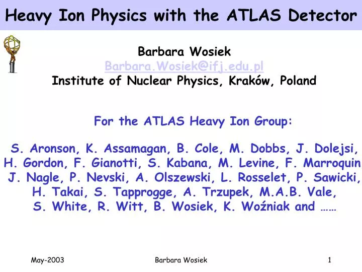 heavy ion physics with the atlas detector