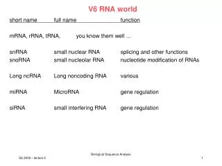 V6 RNA world