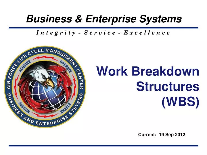 work breakdown structures wbs