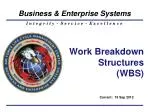 Work Breakdown Structures (WBS)
