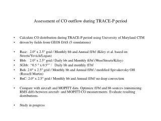 Assessment of CO outflow during TRACE-P period