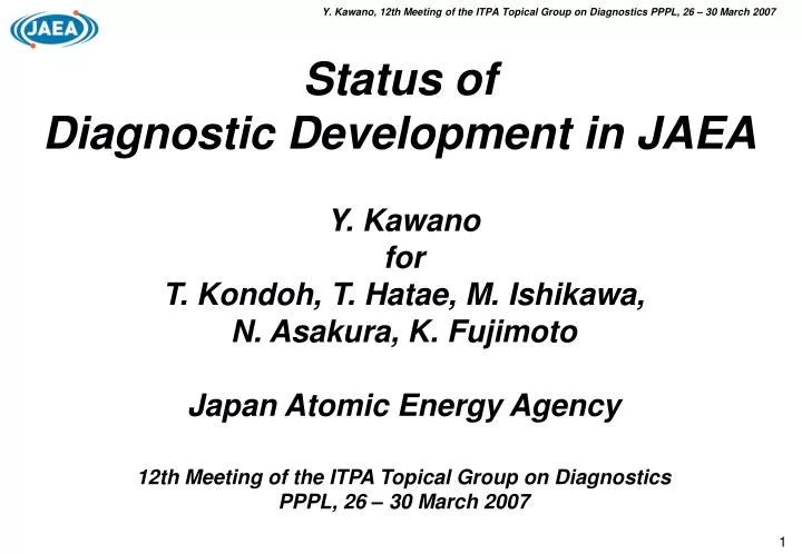 status of diagnostic development in jaea