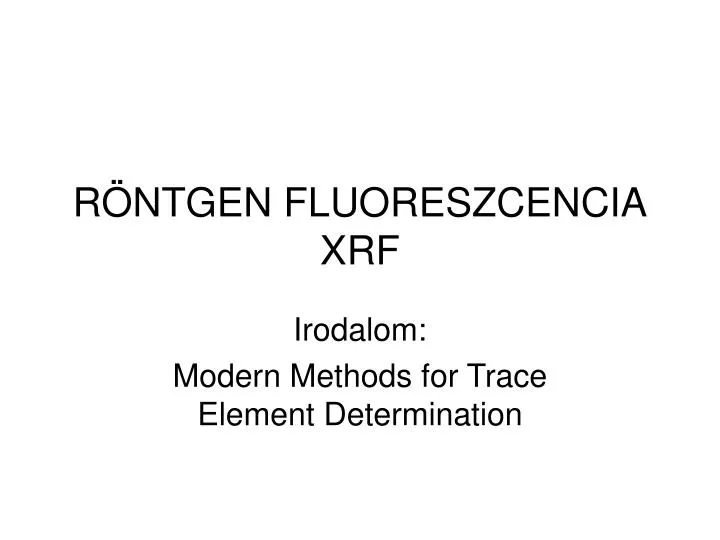 r ntgen fluoreszcencia xrf