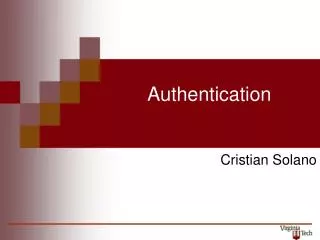 Authentication