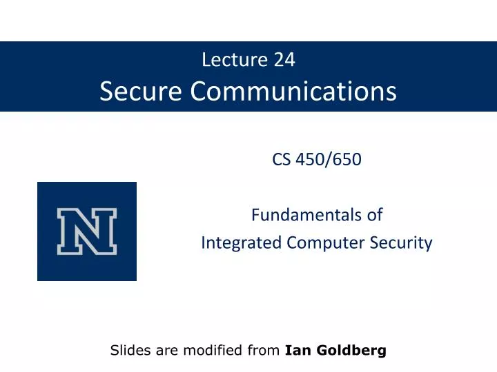 lecture 24 secure communications
