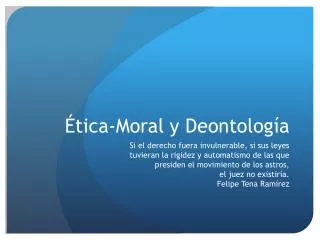 tica moral y deontolog a