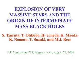 EXPLOSION OF VERY MASSIVE STARS AND THE ORIGIN OF INTERMEDIATE MASS BLACK HOLES