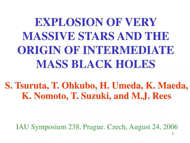 explosion of very massive stars and the origin of intermediate mass black holes