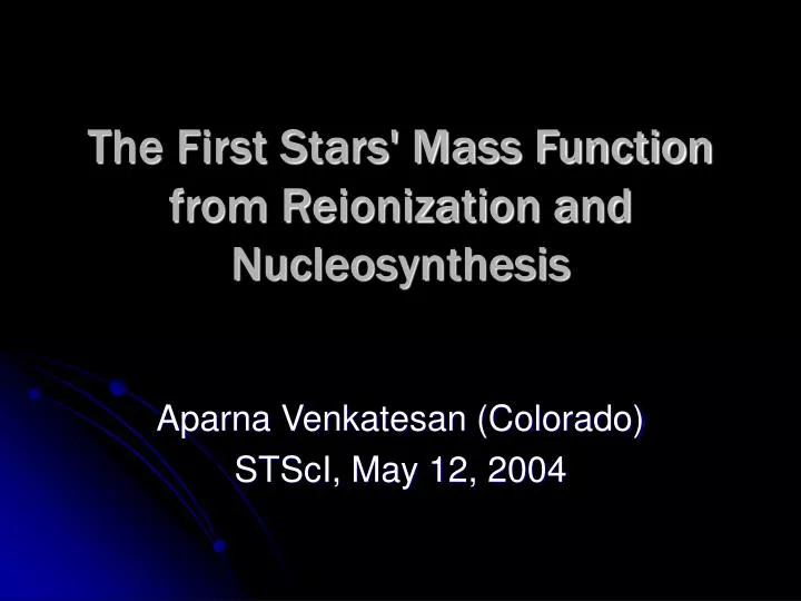 the first stars mass function from reionization and nucleosynthesis