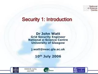 Security 1: Introduction