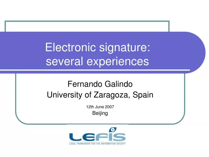 electronic signature several experiences