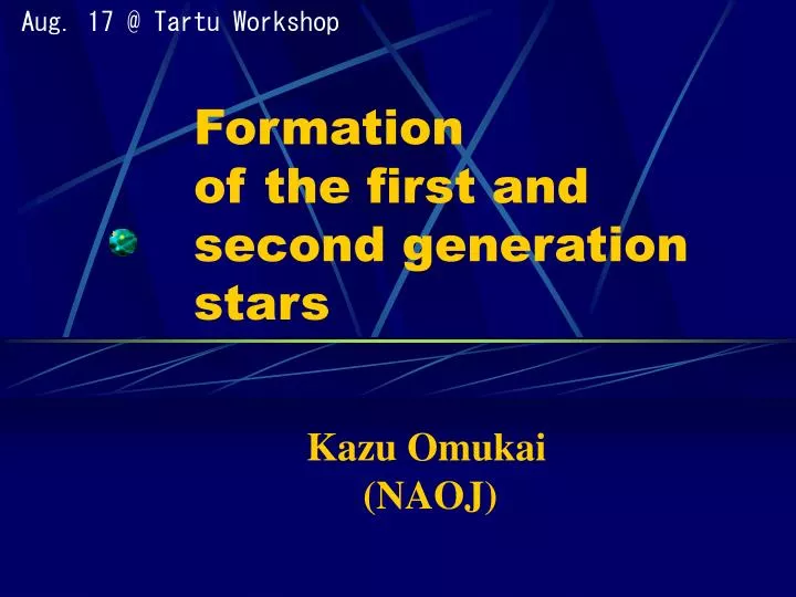formation of the first and second generation stars