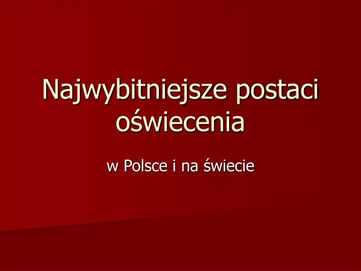 najwybitniejsze postaci o wiecenia