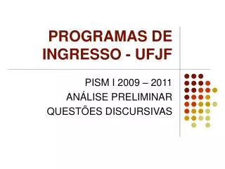 programas de ingresso ufjf