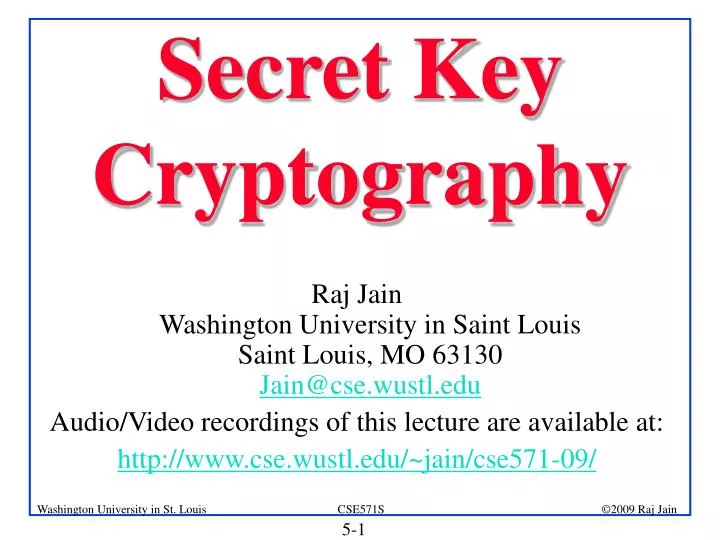 secret key cryptography