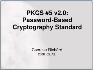 pkcs 5 v2 0 password based cryptography standard