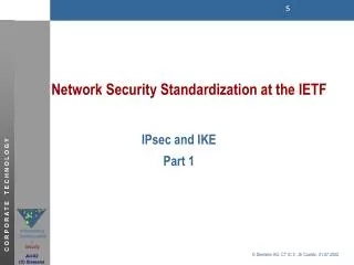 Network Security Standardization at the IETF