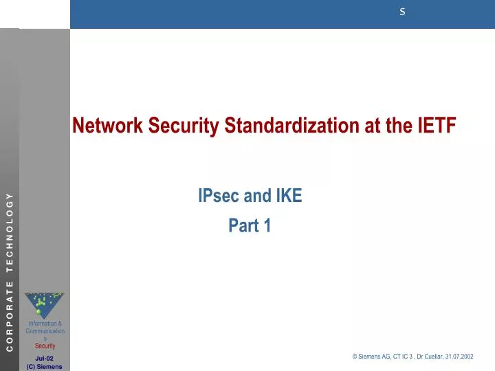 network security standardization at the ietf
