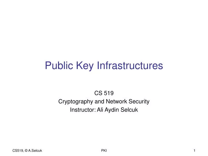 public key infrastructures