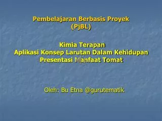 pembelajaran berbasis proyek pjbl