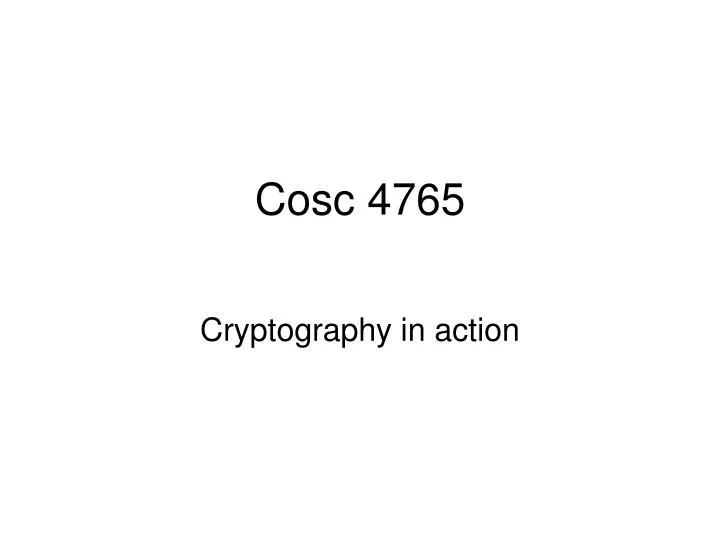 cryptography in action