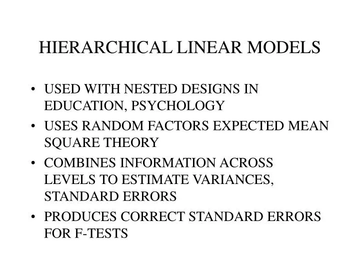 hierarchical linear models