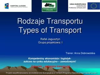 rodzaje transportu types of transport