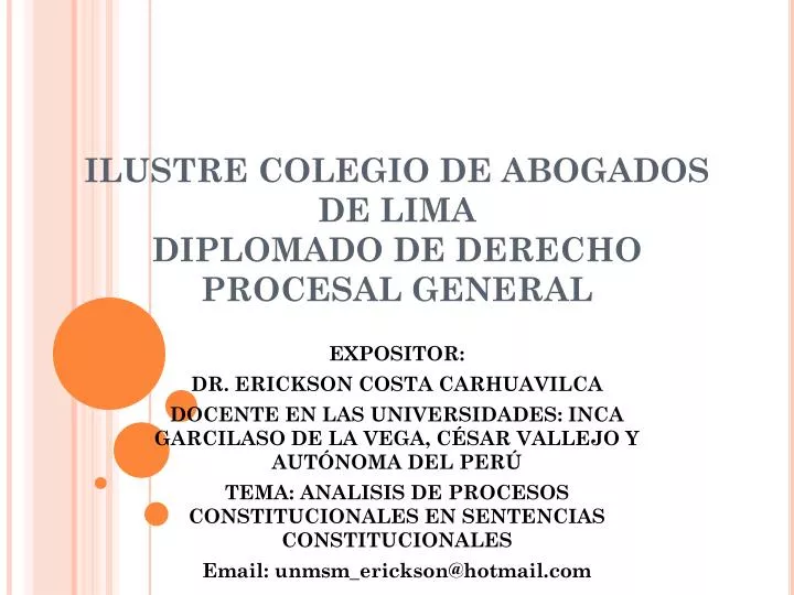 ilustre colegio de abogados de lima diplomado de derecho procesal general
