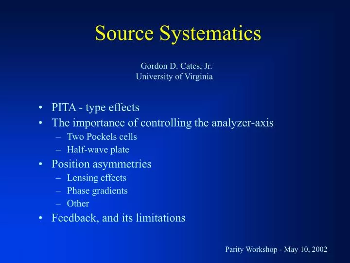 source systematics