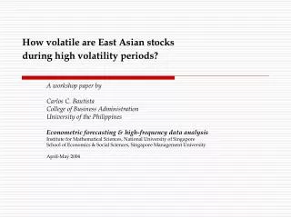 How volatile are East Asian stocks during high volatility periods?