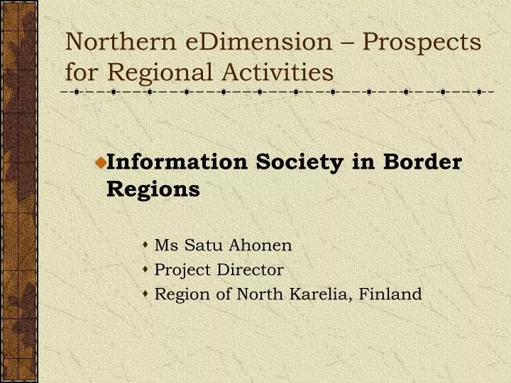 northern edimension prospects for regional activities