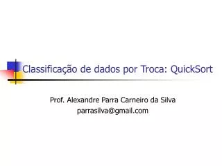 classifica o de dados por troca quicksort