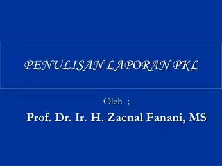 penulisan laporan pkl