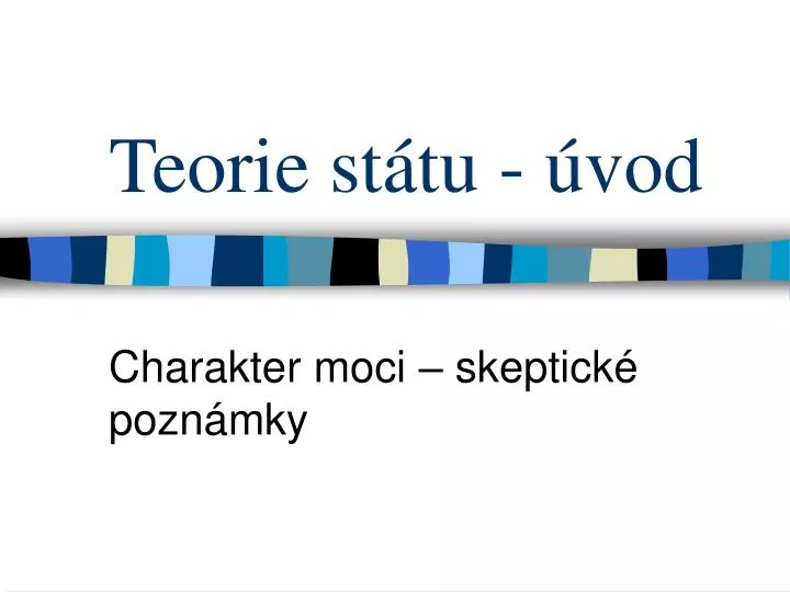 teorie st tu vod