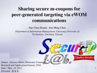 Sharing secure m-coupons for peer-generated targeting via eWOM communications