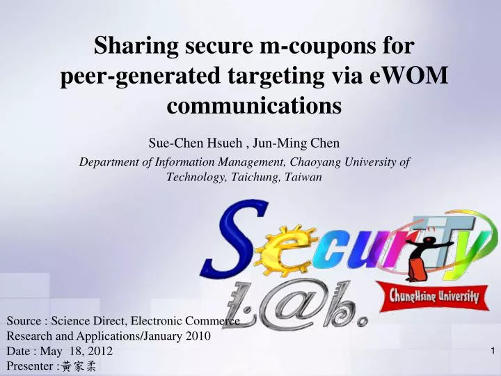 sharing secure m coupons for peer generated targeting via ewom communications