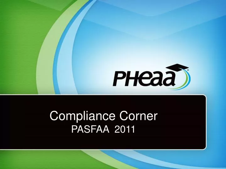 compliance corner pasfaa 2011