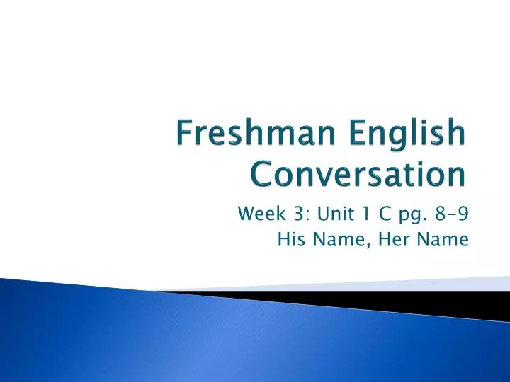 freshman english conversation